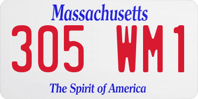 MA license plate 305WM1