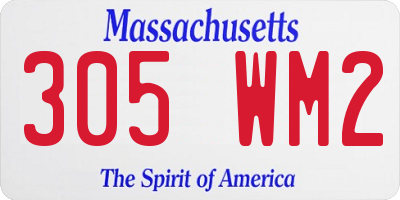 MA license plate 305WM2
