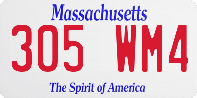 MA license plate 305WM4