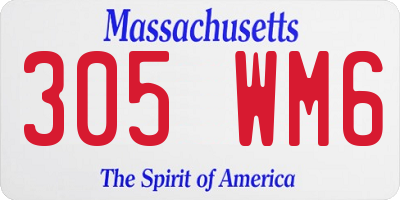 MA license plate 305WM6
