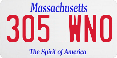 MA license plate 305WN0