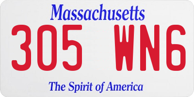 MA license plate 305WN6