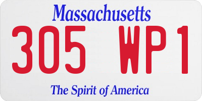 MA license plate 305WP1