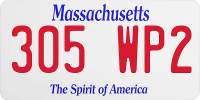 MA license plate 305WP2