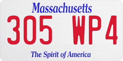 MA license plate 305WP4