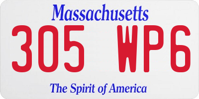 MA license plate 305WP6