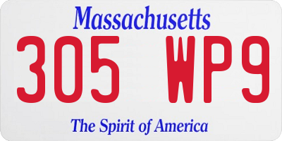MA license plate 305WP9