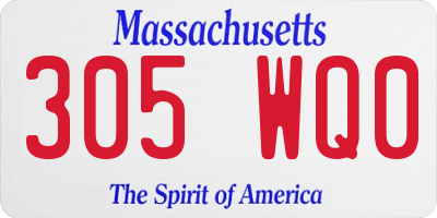 MA license plate 305WQ0