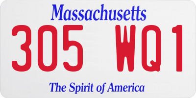 MA license plate 305WQ1