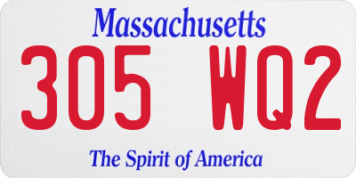 MA license plate 305WQ2