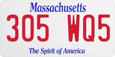 MA license plate 305WQ5