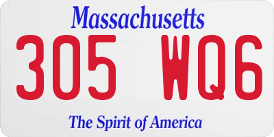 MA license plate 305WQ6