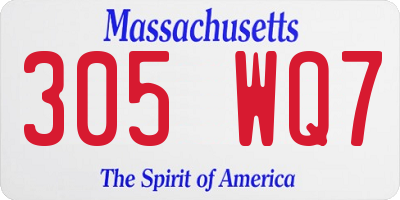 MA license plate 305WQ7