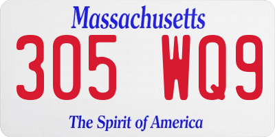 MA license plate 305WQ9