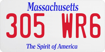 MA license plate 305WR6