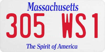 MA license plate 305WS1