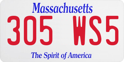 MA license plate 305WS5