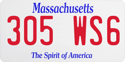MA license plate 305WS6