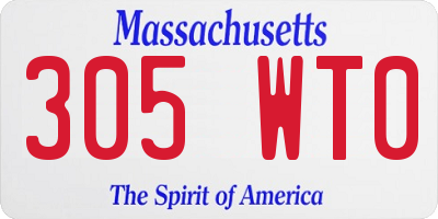 MA license plate 305WT0