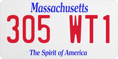 MA license plate 305WT1