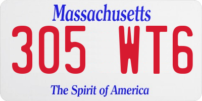 MA license plate 305WT6