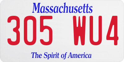 MA license plate 305WU4