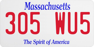 MA license plate 305WU5
