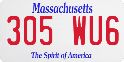 MA license plate 305WU6