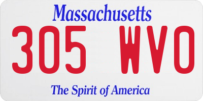 MA license plate 305WV0