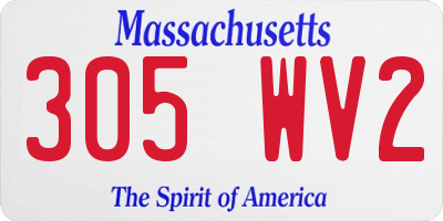 MA license plate 305WV2