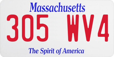 MA license plate 305WV4