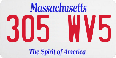 MA license plate 305WV5