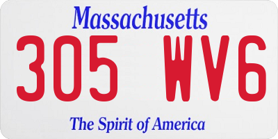 MA license plate 305WV6