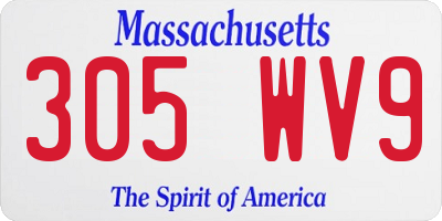 MA license plate 305WV9
