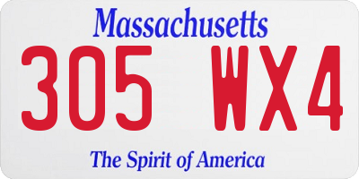 MA license plate 305WX4