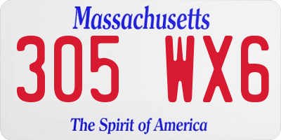 MA license plate 305WX6