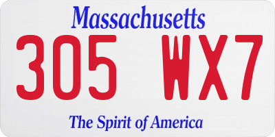 MA license plate 305WX7