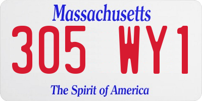 MA license plate 305WY1