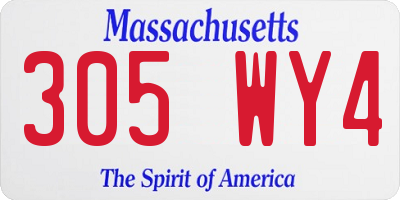 MA license plate 305WY4