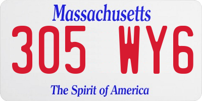 MA license plate 305WY6