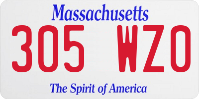 MA license plate 305WZ0