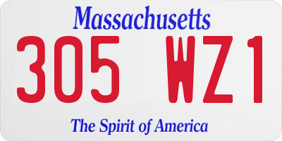 MA license plate 305WZ1