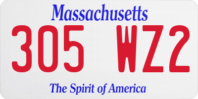 MA license plate 305WZ2