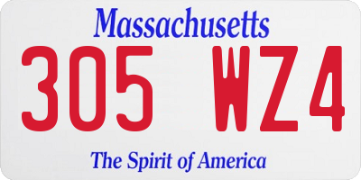 MA license plate 305WZ4