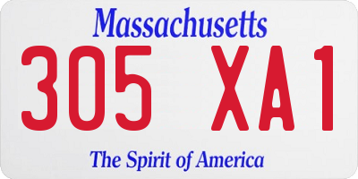 MA license plate 305XA1