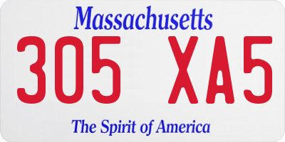 MA license plate 305XA5