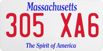 MA license plate 305XA6