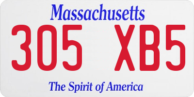 MA license plate 305XB5