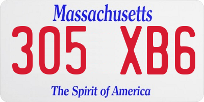MA license plate 305XB6