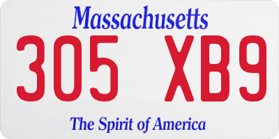 MA license plate 305XB9